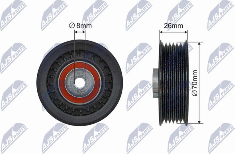 NTY RNK-ME-073 - Deflection / Guide Pulley, v-ribbed belt xparts.lv