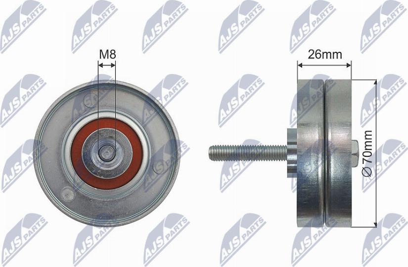NTY RNK-MZ-014 - Deflection / Guide Pulley, V-belt xparts.lv