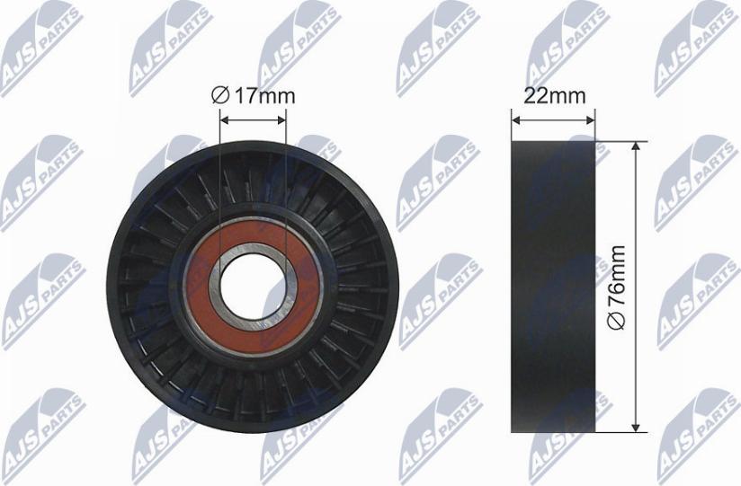 NTY RNK-PL-006 - Deflection / Guide Pulley, v-ribbed belt xparts.lv