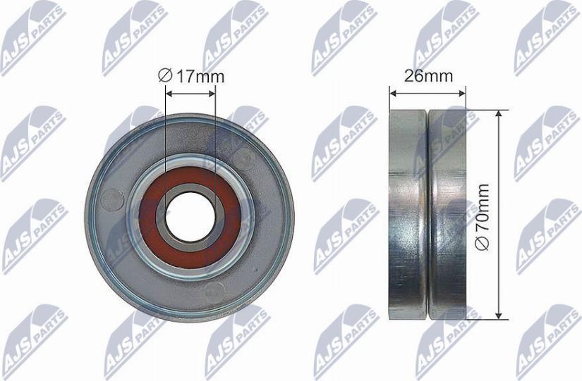 NTY RNK-PL-031 - Deflection / Guide Pulley, v-ribbed belt xparts.lv