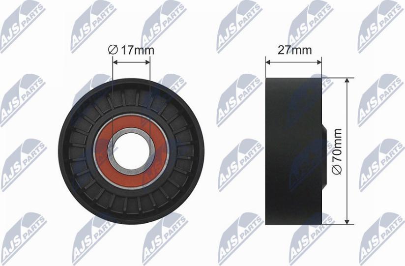 NTY RNK-TY-023 - Deflection / Guide Pulley, v-ribbed belt xparts.lv