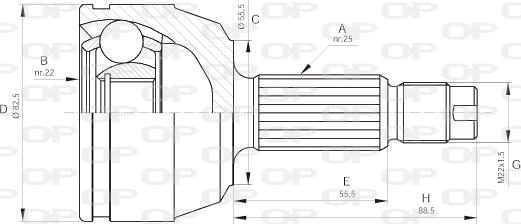 Open Parts CVJ5123.10 - Šarnīru komplekts, Piedziņas vārpsta xparts.lv