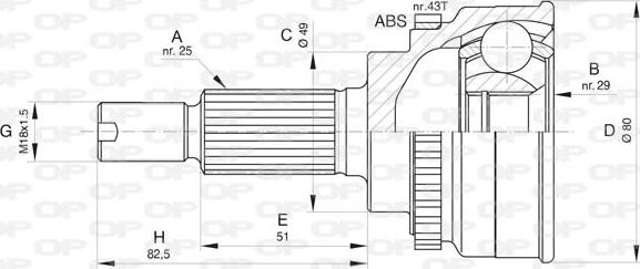 Open Parts CVJ5797.10 - Šarnīru komplekts, Piedziņas vārpsta xparts.lv