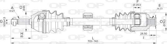 Open Parts DRS6147.00 - Piedziņas vārpsta xparts.lv