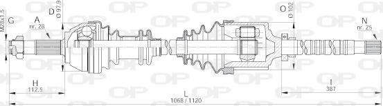 Open Parts DRS6175.00 - Piedziņas vārpsta xparts.lv