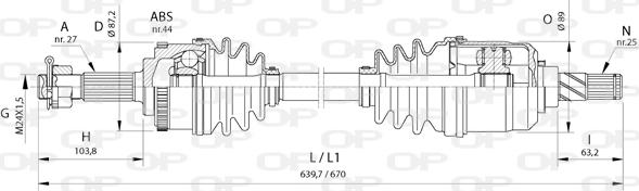 Open Parts DRS6377.00 - Piedziņas vārpsta xparts.lv