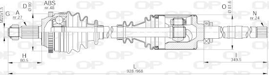 Open Parts DRS6244.00 - Piedziņas vārpsta xparts.lv