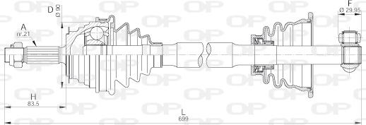 Open Parts DRS6206.00 - Piedziņas vārpsta xparts.lv