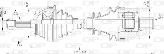 Open Parts DRS6284.00 - Piedziņas vārpsta xparts.lv