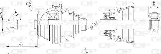 Open Parts DRS6283.00 - Piedziņas vārpsta xparts.lv
