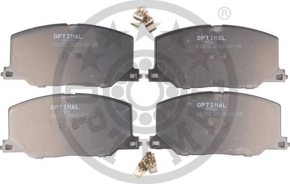 Optimal 9549 - Brake Pad Set, disc brake xparts.lv
