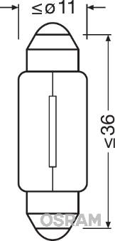 Osram 6461 - Лампа накаливания, освещение салона xparts.lv