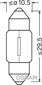 Osram 6438 - Лампа накаливания, освещение салона xparts.lv