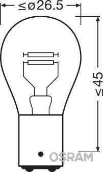 Osram 7225-02B - Лампа накаливания, фонарь сигнала тормоза / задний габаритный xparts.lv