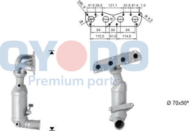 Oyodo 10N0101-OYO - Catalytic Converter xparts.lv
