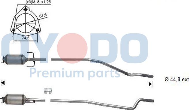 Oyodo 20N0043-OYO - Nosēdumu / Daļiņu filtrs, Izplūdes gāzu sistēma xparts.lv
