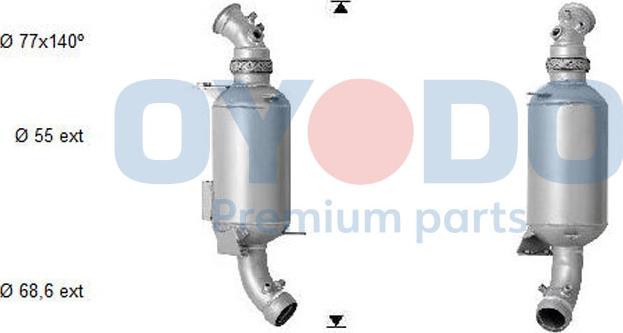 Oyodo 20N0019-OYO - Nosēdumu / Daļiņu filtrs, Izplūdes gāzu sistēma xparts.lv