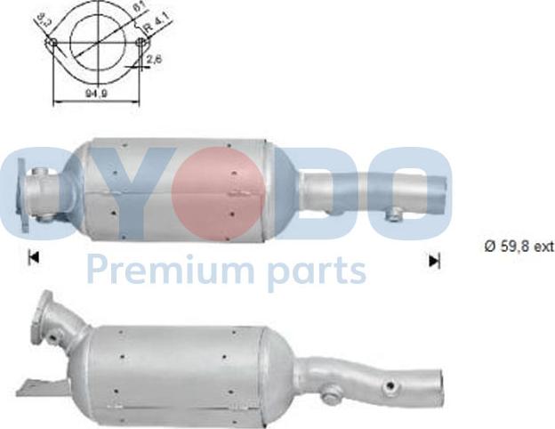 Oyodo 20N0075-OYO - Nosēdumu / Daļiņu filtrs, Izplūdes gāzu sistēma xparts.lv