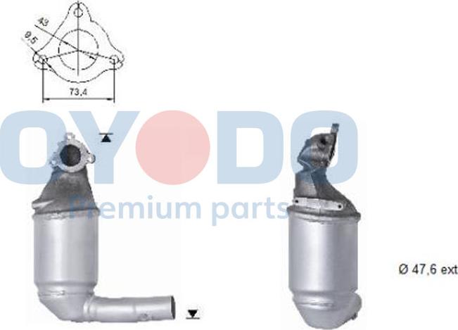 Oyodo 20N0071-OYO - Catalytic Converter xparts.lv