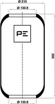 PE Automotive 084.007-70A - Кожух пневматической рессоры xparts.lv