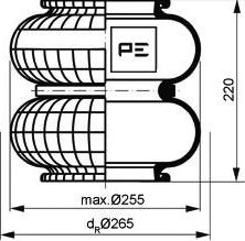 PE Automotive 084.205-71A - Dėklas, pneumatinė pakaba xparts.lv