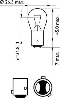 PHILIPS 12594CP - Лампа накаливания, фонарь сигнала тормоза / задний габаритный xparts.lv