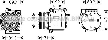 Prasco SBAK053 - Kompresors, Gaisa kond. sistēma xparts.lv