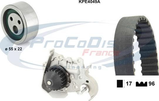 Procodis France KPE4049A - Ūdenssūknis + Zobsiksnas komplekts xparts.lv