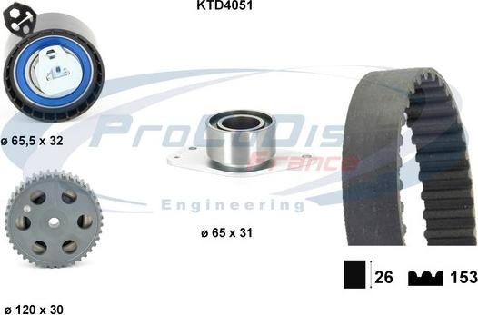 Procodis France KTD4051 - Timing Belt Set xparts.lv