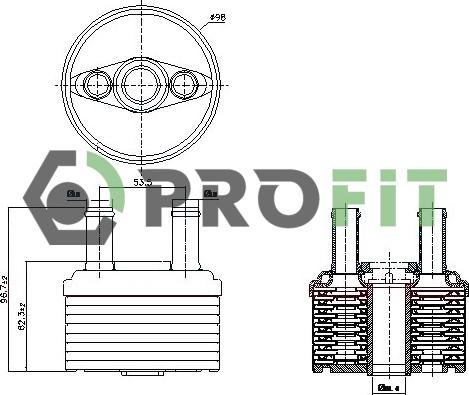 Profit 1745-0049 - Eļļas radiators, Motoreļļa xparts.lv