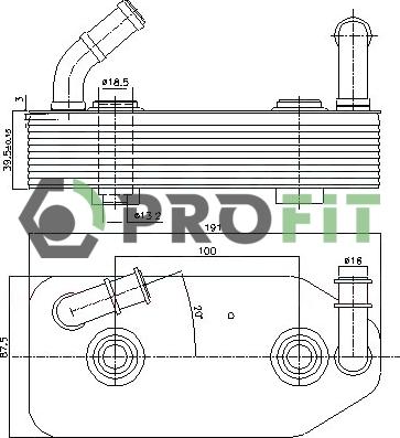 Profit 1745-0050 - Eļļas radiators, Motoreļļa xparts.lv