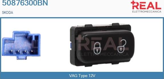 REAL 50876300BN - Switch, door lock system xparts.lv