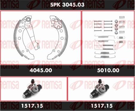 Remsa SPK 3045.03 - Brake Shoe Set xparts.lv
