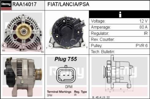 Remy RAA14017 - Ģenerators xparts.lv