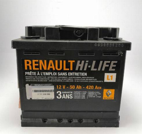 RENAULT 7711238596 - Startera akumulatoru baterija xparts.lv