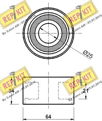 REPKIT RKT1017 - Deflection / Guide Pulley, timing belt xparts.lv