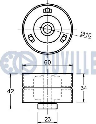 Ruville 540922 - Deflection / Guide Pulley, timing belt xparts.lv
