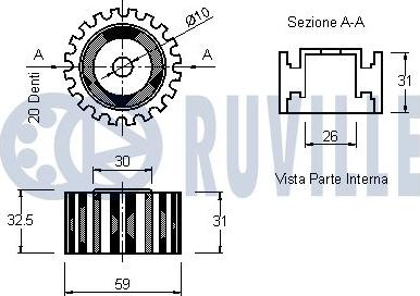 Ruville 540588 - Deflection / Guide Pulley, timing belt xparts.lv