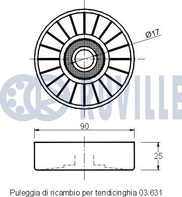 Ruville 540624 - Deflection / Guide Pulley, v-ribbed belt xparts.lv