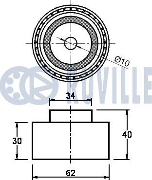 Ruville 541726 - Deflection / Guide Pulley, timing belt xparts.lv