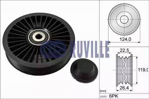 Ruville 55546 - Deflection / Guide Pulley, v-ribbed belt xparts.lv
