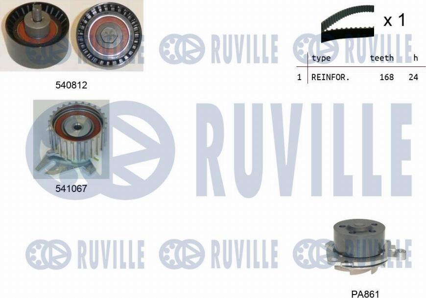 Ruville 5501441 - Water Pump & Timing Belt Set xparts.lv