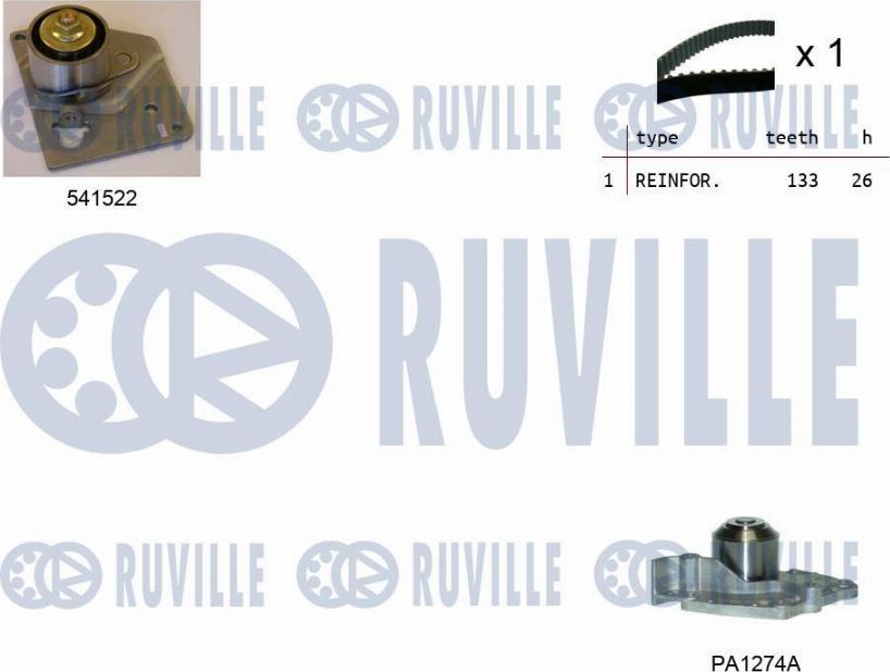 Ruville 5501281 - Ūdenssūknis + Zobsiksnas komplekts xparts.lv
