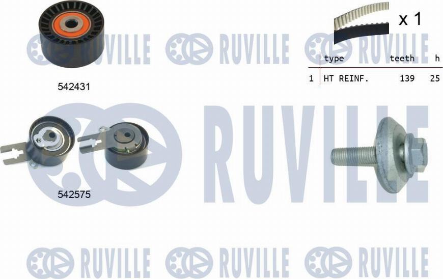 Ruville 550370 - Paskirstymo diržo komplektas xparts.lv