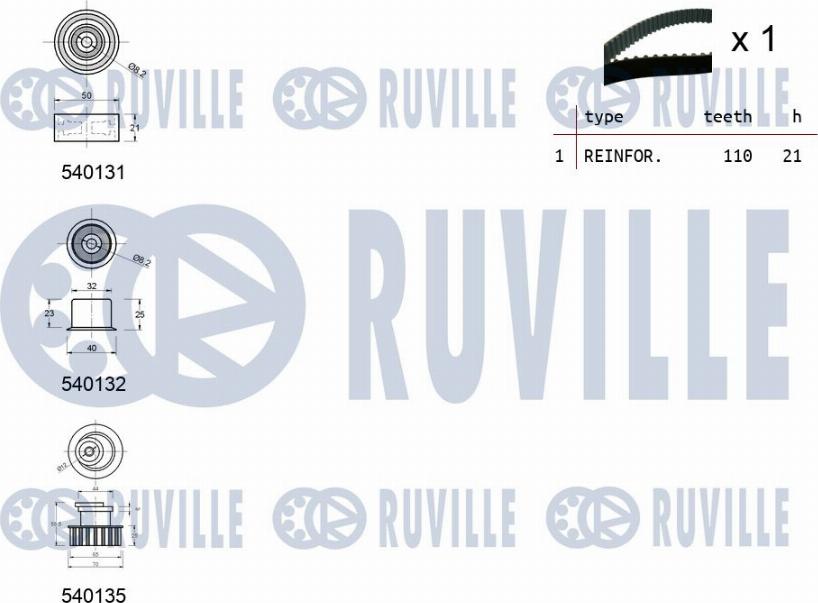 Ruville 550204 - Timing Belt Set xparts.lv
