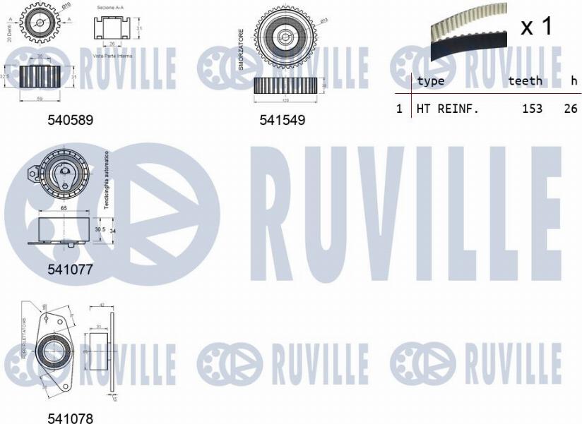 Ruville 550238 - Timing Belt Set xparts.lv