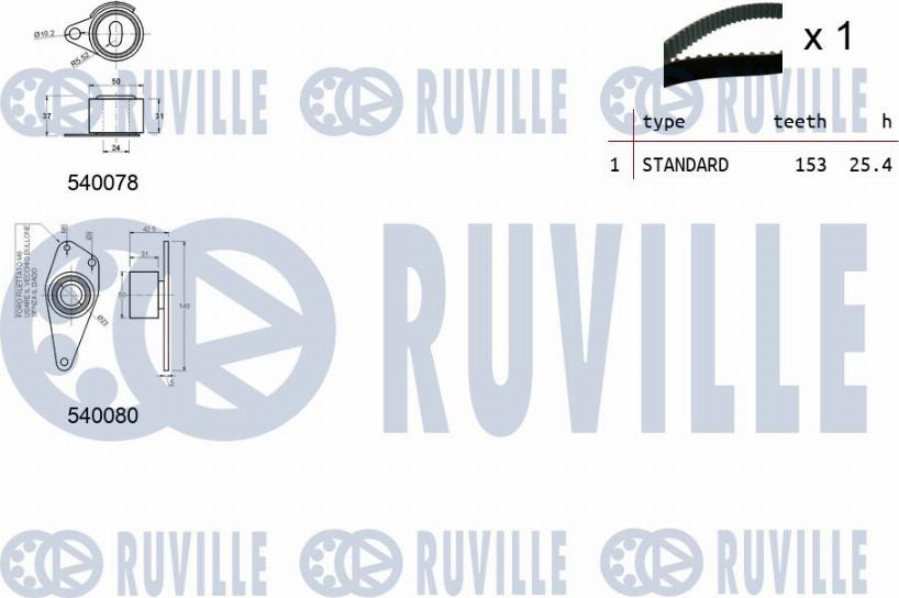 Ruville 550237 - Zobsiksnas komplekts xparts.lv