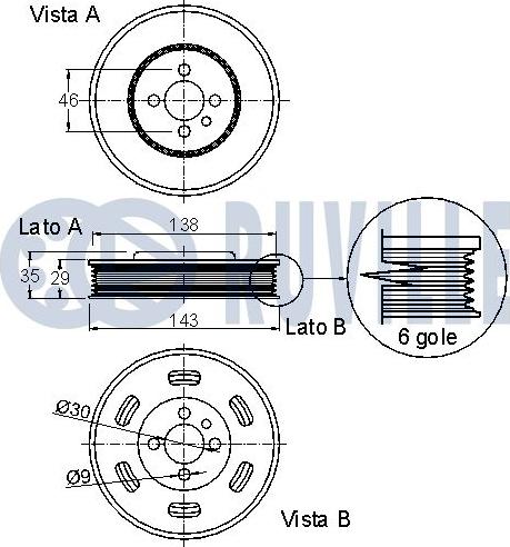 Ruville 520064 - Belt Pulley, crankshaft xparts.lv