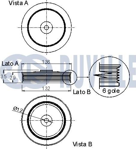 Ruville 520075 - Belt Pulley, crankshaft xparts.lv