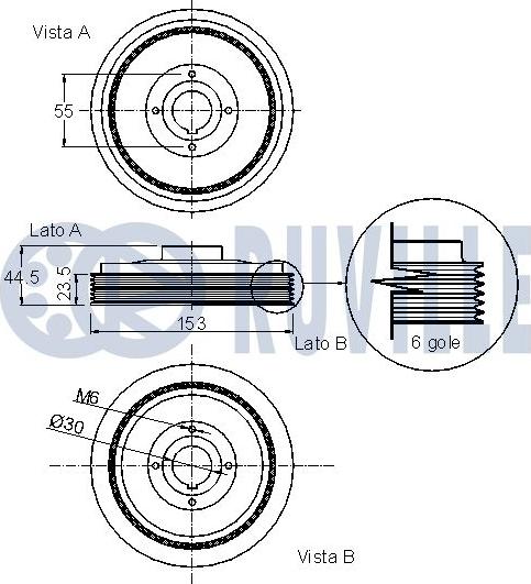 Ruville 520166 - Belt Pulley, crankshaft xparts.lv